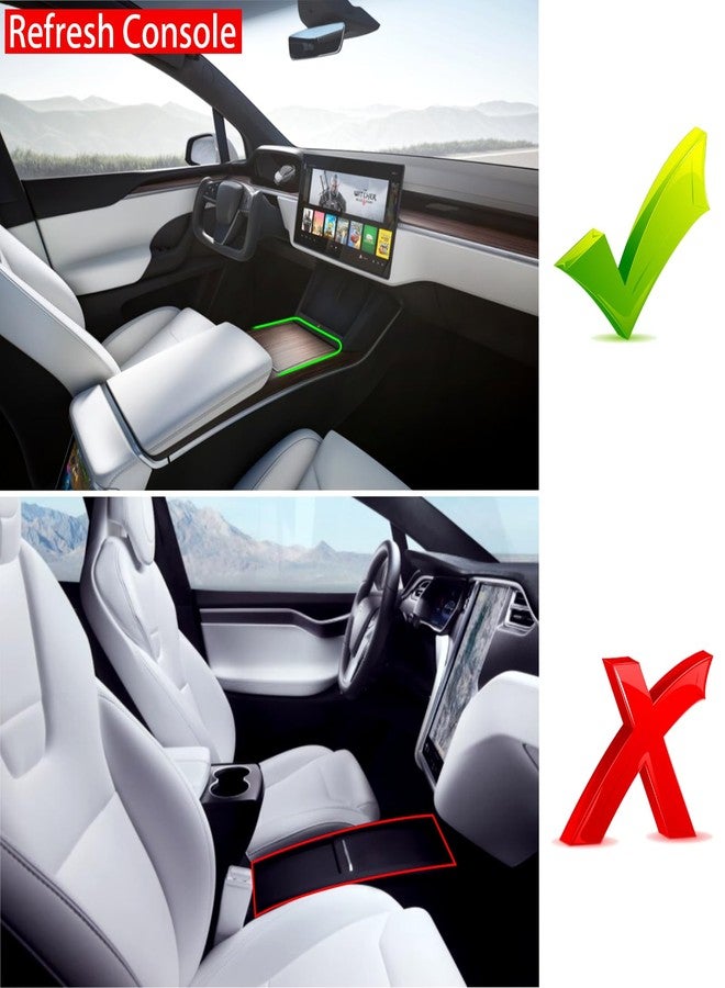 Jaronx Compatible with Tesla Model S/X Console Organizer 2021-2026, Refresh Center Console Storage for Model X/S Plaid/Long Range, Silicone Organizers Tray for Tesla X/S Accessories - Image 2
